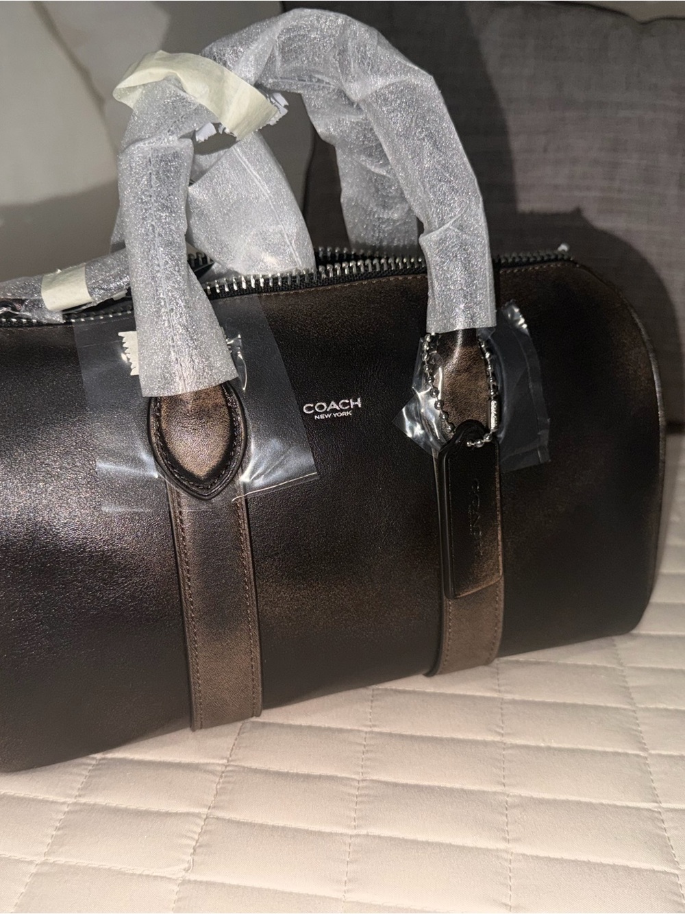 NWT Coach Compass 25 Bag – Black Loved Leather – Authentic Coach